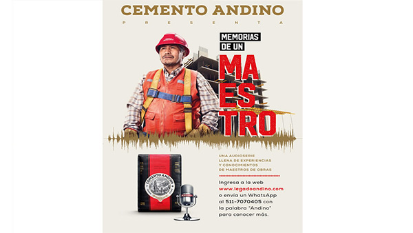 Cemento Andino, reconoce a maestros de obra y lanza audio-serie con historias de construcción