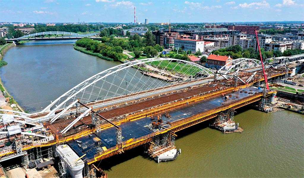 ULMA: cercha h-33, solución modular y portante en la construcción de dos puentes en Cracovia
