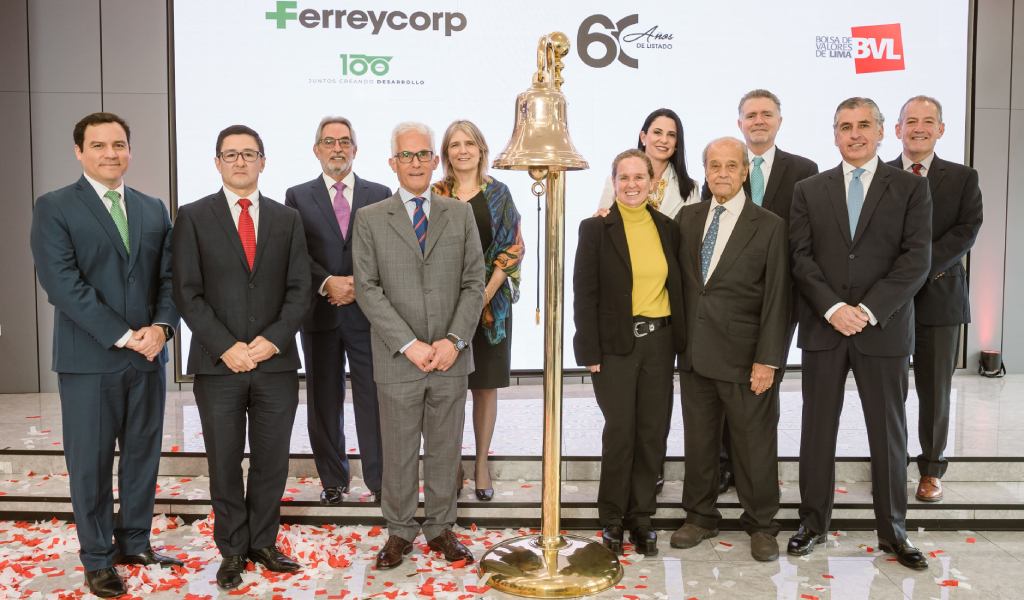 Bolsa de Valores de Lima realiza campanazo por 100 años de Ferreycorp