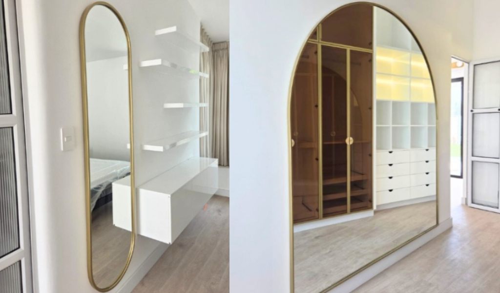 Espejos con marcos de acero matizado