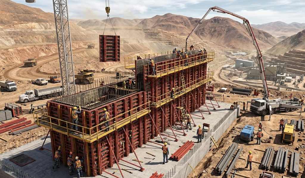 Encofrados de construcción para proyectos mineros: eficiencia, seguridad y precisión estructural