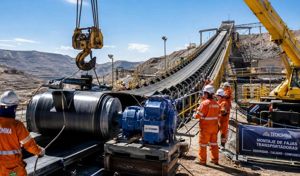 TECNOMINA optimiza operaciones mineras con montaje especializado de fajas transportadoras