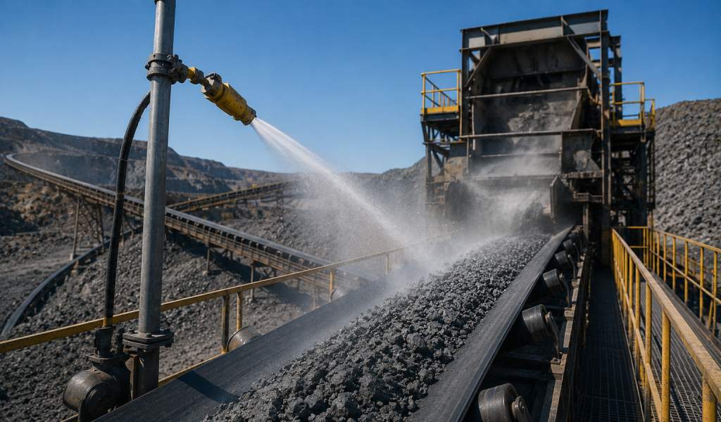 Sistemas de supresión de polvo para chancado y transporte de mineral mejoran seguridad y eficiencia minera