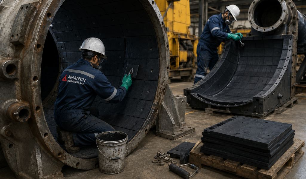 Revestimiento de equipos con caucho en frío e instalación de liner: protección antidesgaste para la minería