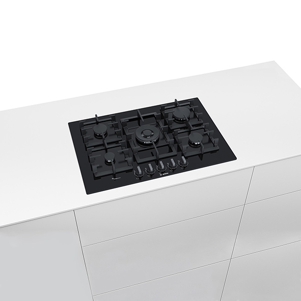Serie | 6 Placa de gas75 cm Cristal templado, Negro (gas) PPQ7A6M90V