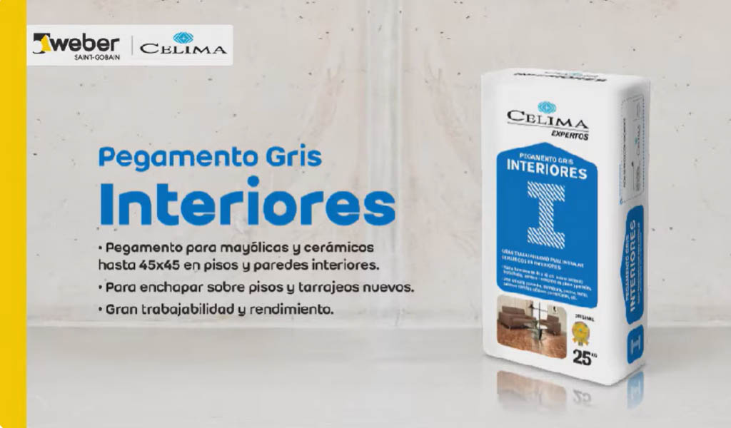 Pegamento Gris, Interiores Weber - Celima