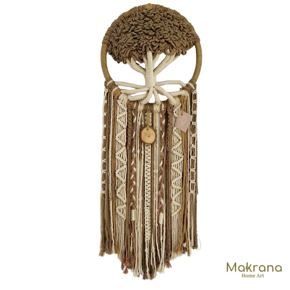 Árbol frondoso beige con tiras 40 cm