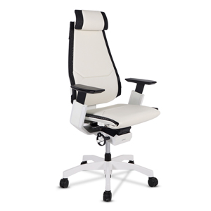 SILLA DE CUERO COMFORT 2C PLUS WHITE