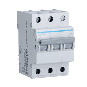 MU332A Int. Termomagnético “C” 3X32A  6KA (415V) / 20KA (230V) – IEC 60898 / IEC 60947-2 ACC. HAGER