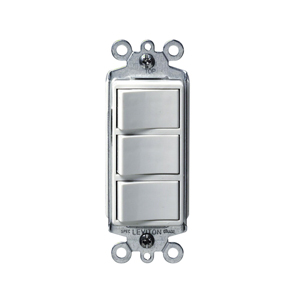 1755-W Interruptor triple decora 15A 250V blanco LEVITON