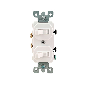 5224-2W Interruptor doble de palanca 15A L/T 250V Blanco LEVITON