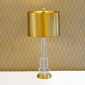 Lámpara de mesa cristal y bronce