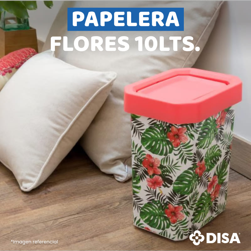 PAPELERA VAIVEN FLORES 10 LTS