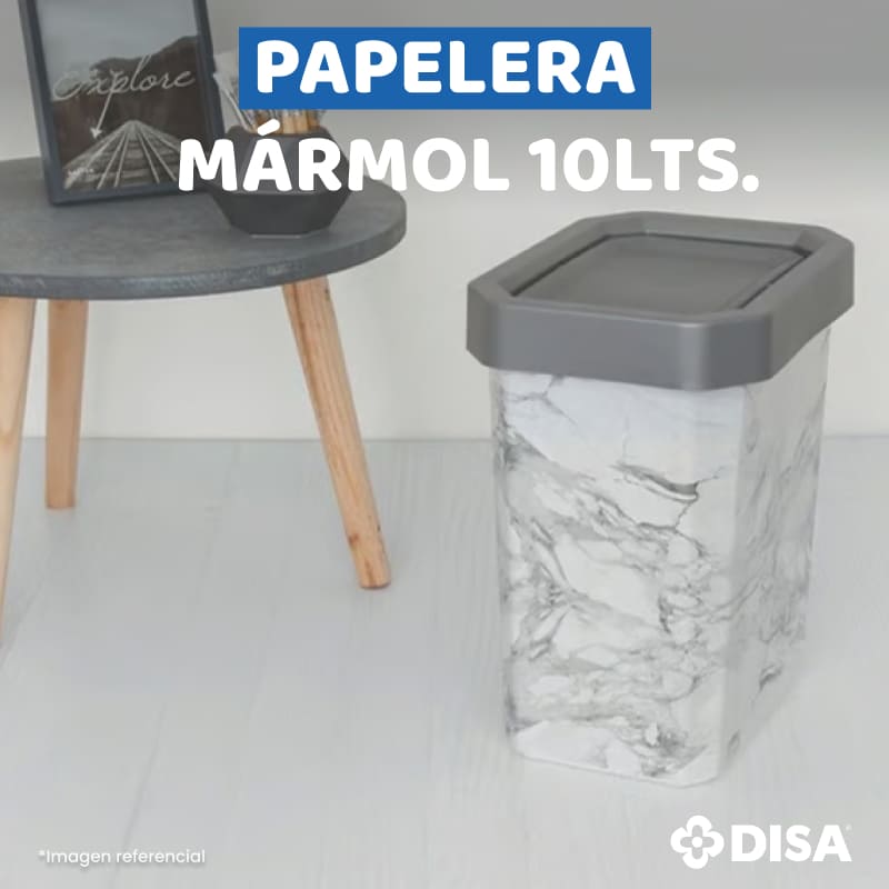 PAPELERA VAIVEN MARMOL 10 LTS