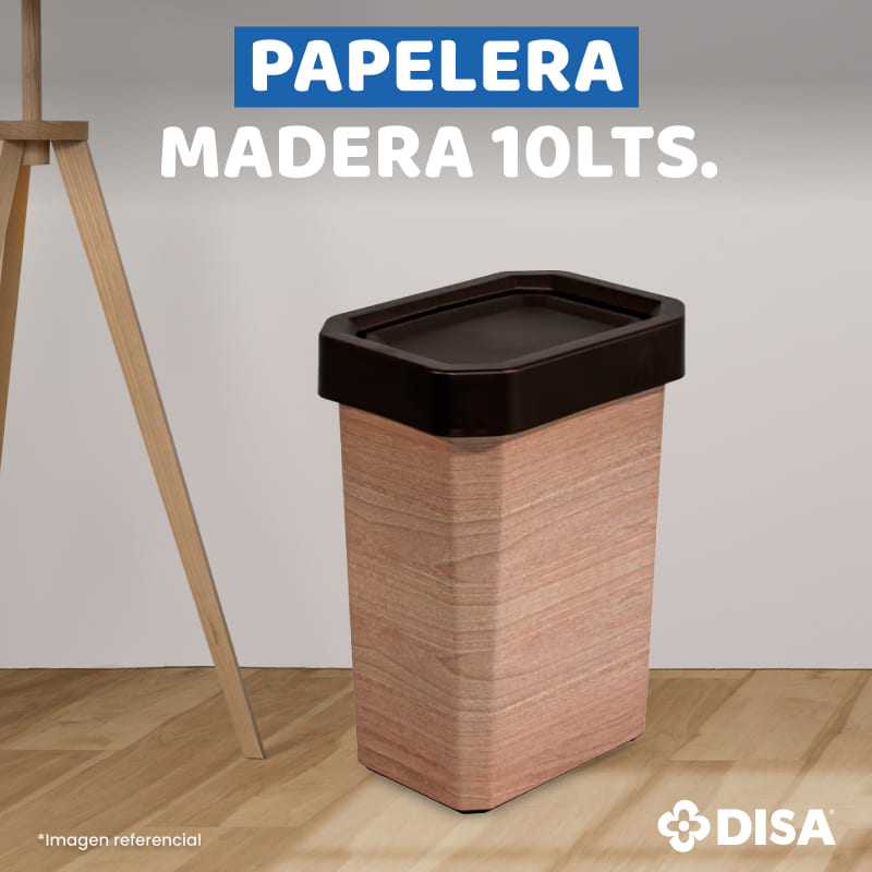 PAPELERA VAIVEN MADERA 10 LTS