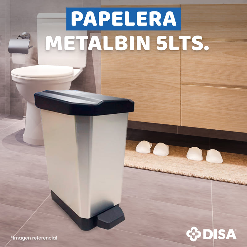 PAPELERA CON PEDAL METALBIN 5 LTS