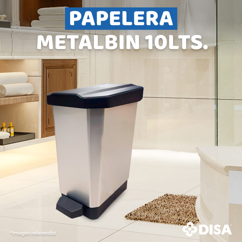 PAPELERA CON PEDAL METALBIN 10 LTS