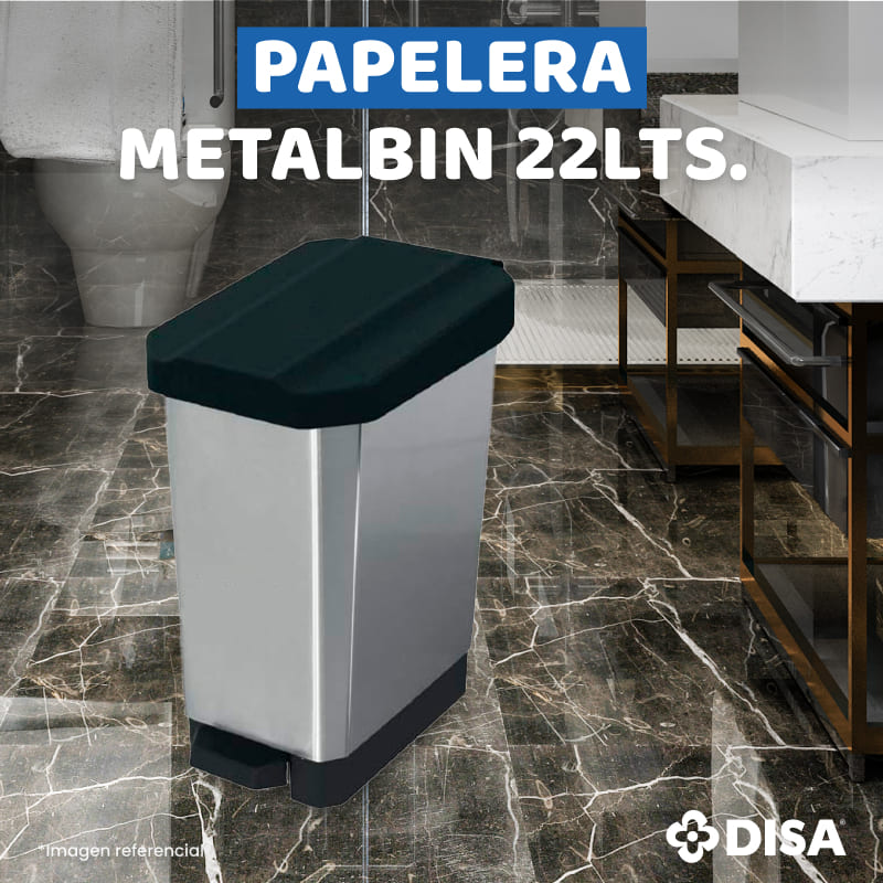 PAPELERA CON PEDAL METALBIN 22 LTS