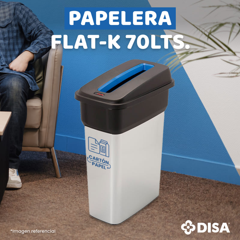 PAPELERA FLAT K T/AZUL 70 LTS