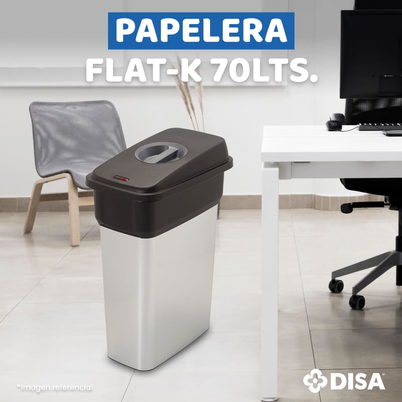 PAPELERA FLAT K T/GRIS 70 LTS