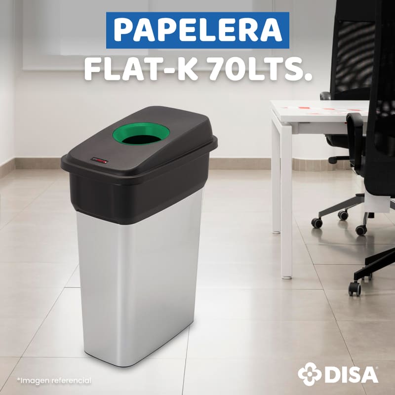 PAPELERA FLAT K T/VERDE 70 LTS