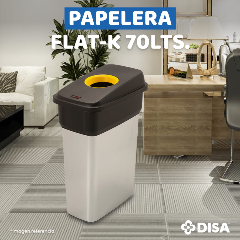 PAPELERA FLAT K T/AMARILLO 70 LTS