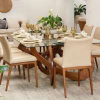 Mesa comedor con base de madera mod. Lorenza