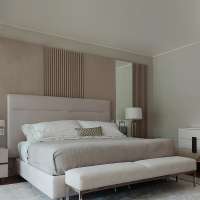 Proyecto habitación beige y blanco