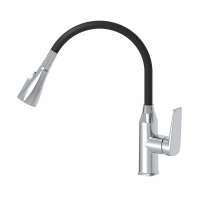 Mezcladora Monocomando de lavadero al mueble pico flexible negro Maximum