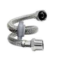 Tubos de abasto de acero inoxidable reforzado para lavatorio y lavadero ½”x1/2”x40cm M-H