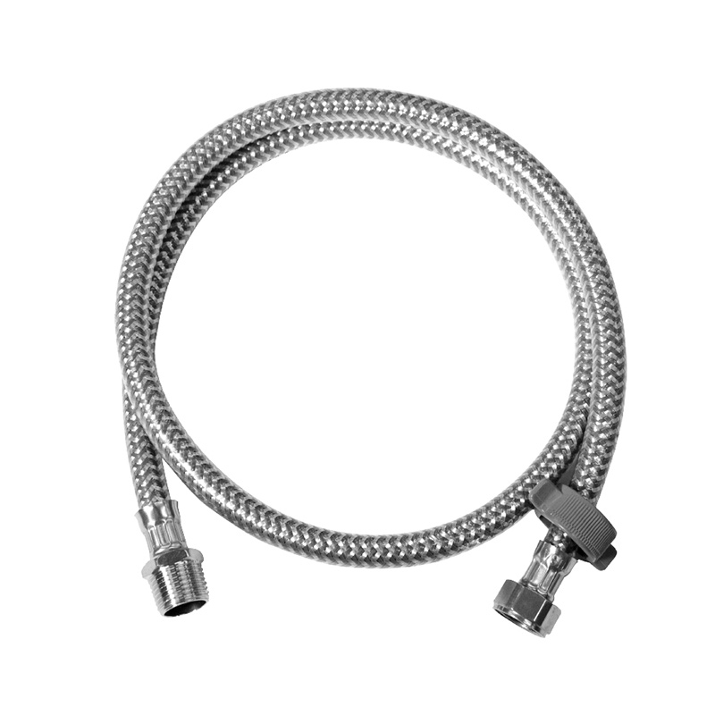 Tubos de abasto de acero inoxidable reforzado para lavatorio y lavadero ½”x1/2”x80cm M-H