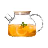 Tetera recta de vidrio con tapa de bambú 1000 ml