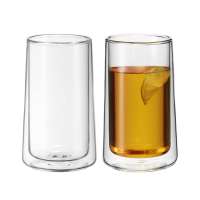 Set de 2 vasos alto doble pared de vidrio 350 ml