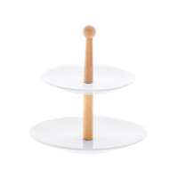 Soporte de cerámica para bocaditos de 2 niveles