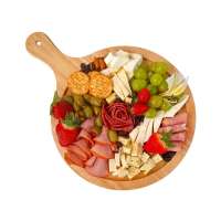 Tabla redonda de madera con mango