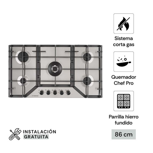 Encimera Acero Inoxidable a gas SCollection 86 cm - 3120SOLCO065