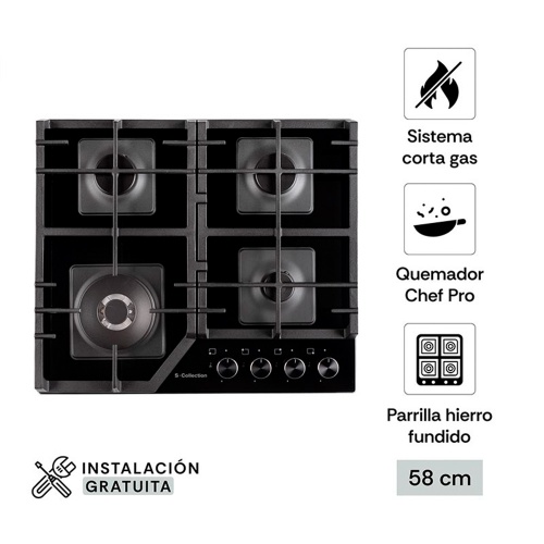 Encimera Vidrio Templado A Gas SCollection 58 Cm - 3120SOLCO066