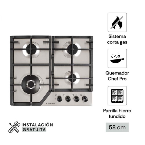 Encimera Acero Inoxidable a gas SCollection 58 cm - 3120SOLCO063