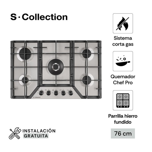 Encimera Acero Inoxidable a gas SCollection 76 cm - 3120SOLCO064