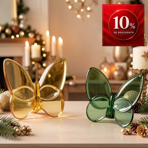 Set de 2 Figuras Decorativas de Mariposas en Cristal