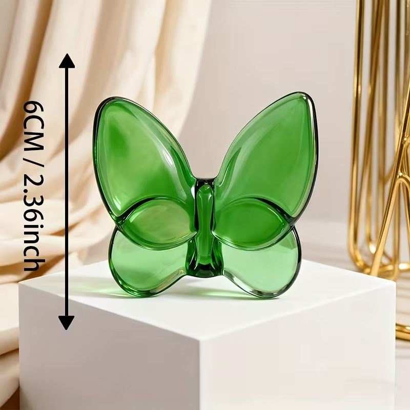 Set de 2 Figuras Decorativas de Mariposas en Cristal