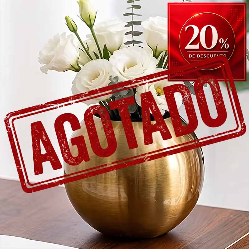 Jarrón Decorativo Redondo Dorado