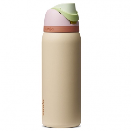 x- Owala FreeSip - Botella de agua de acero inoxidable, 32 onzas, rosa/bronceado (flor del desierto)